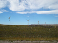 Wind Turbines on a ridge south of Pincher Creek