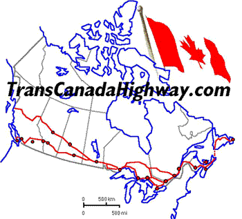 Map of the Trans Canada Highway. CLICK for route itineraries