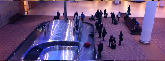 View of baggage carousels at Winnipeg International