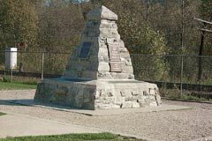 the Last Spike monument at Craigellachie, BC