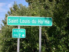 Town sign for St Louis du Ha Ha