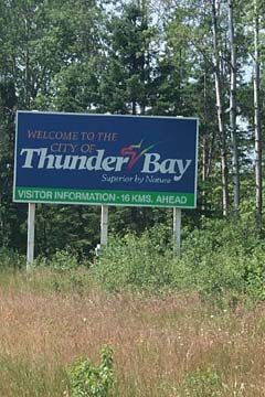 Welcome to Thunder Bay sign