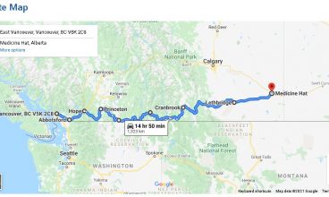 BC Alternate Route:  Crowsnest Highway 3 all the way from Vancouver to Medicine Hat