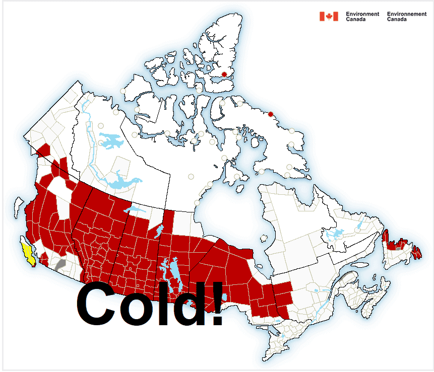 Cold across Western Canada