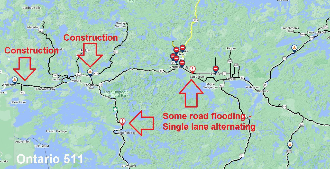 Northwestern Ontario Road Conditions % - Trans-Canada Highway