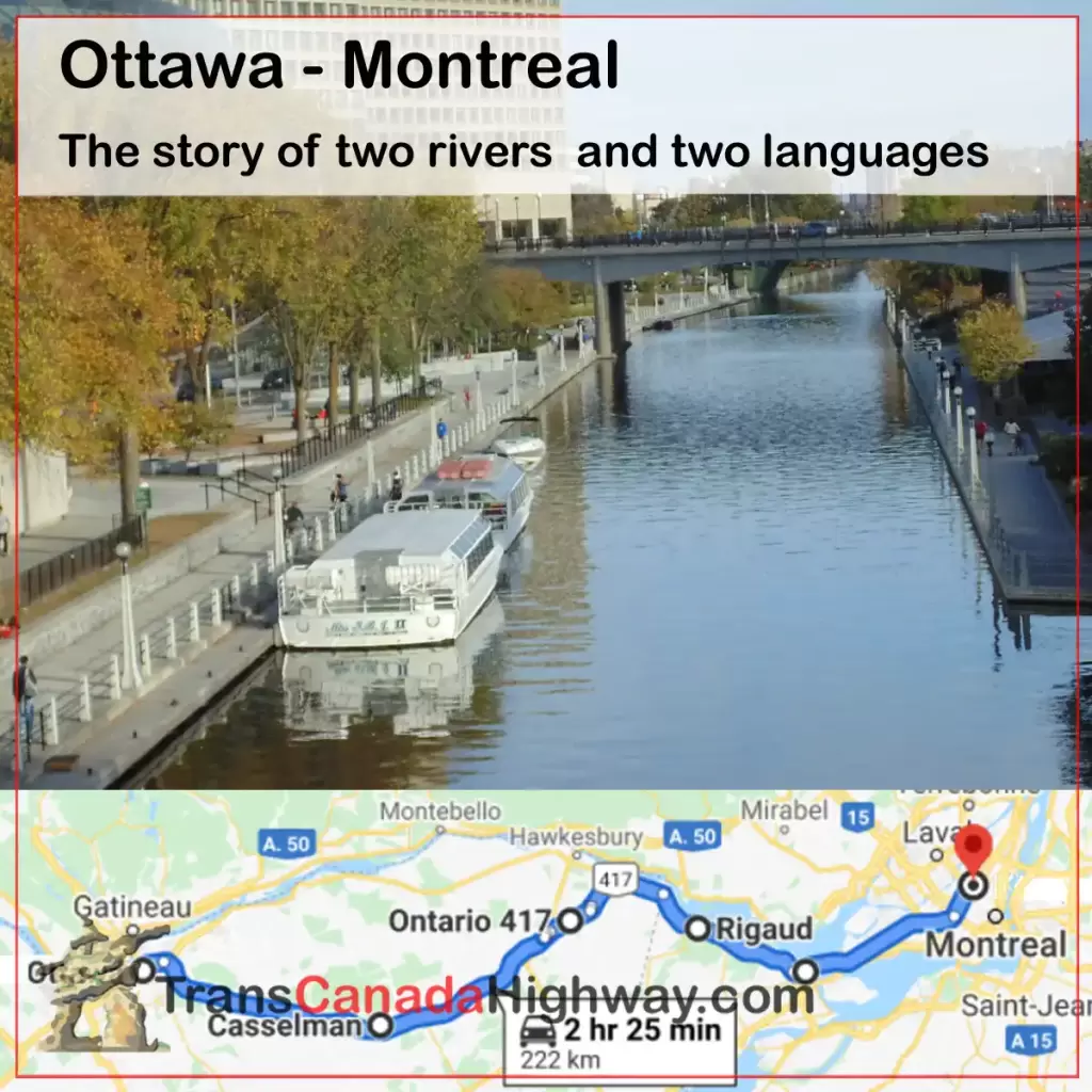 Ontario Highway Itinerary Ottawa to Montreal Quebec via 417