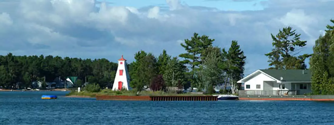 Lighhouse at Pointe Louise, along St Mary River