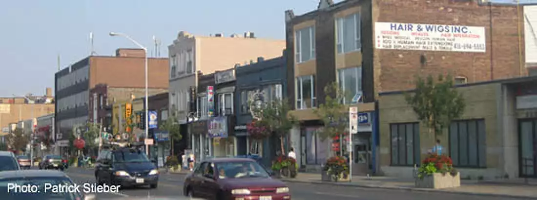 The Danforth Greek Town street view, in Toronto
