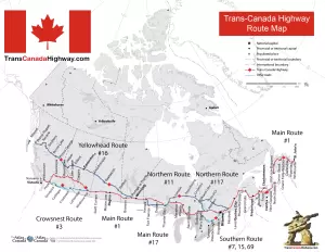 Trans Canada Highway Route Map