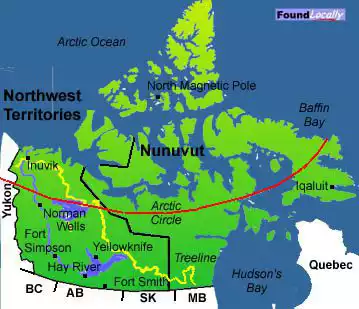 NWT and Nunuvut map