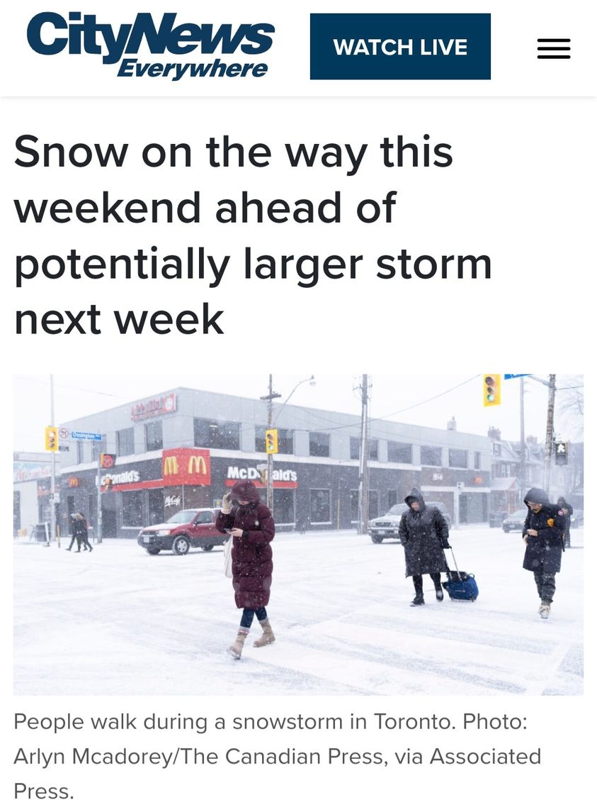 Toronto Winter weather